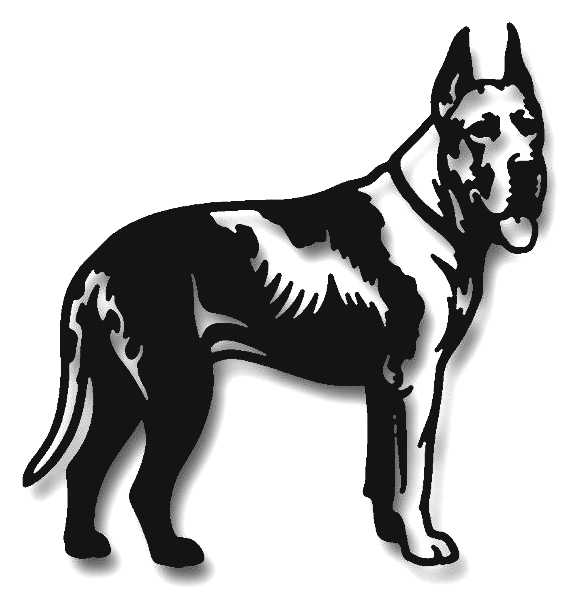 Standing steel dog sign