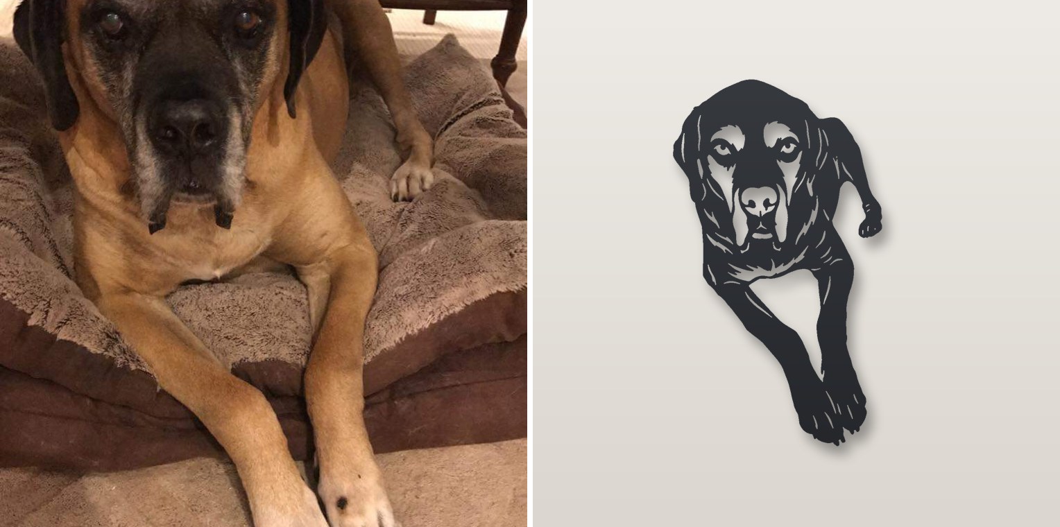 Headshot — photo and finished steel sign