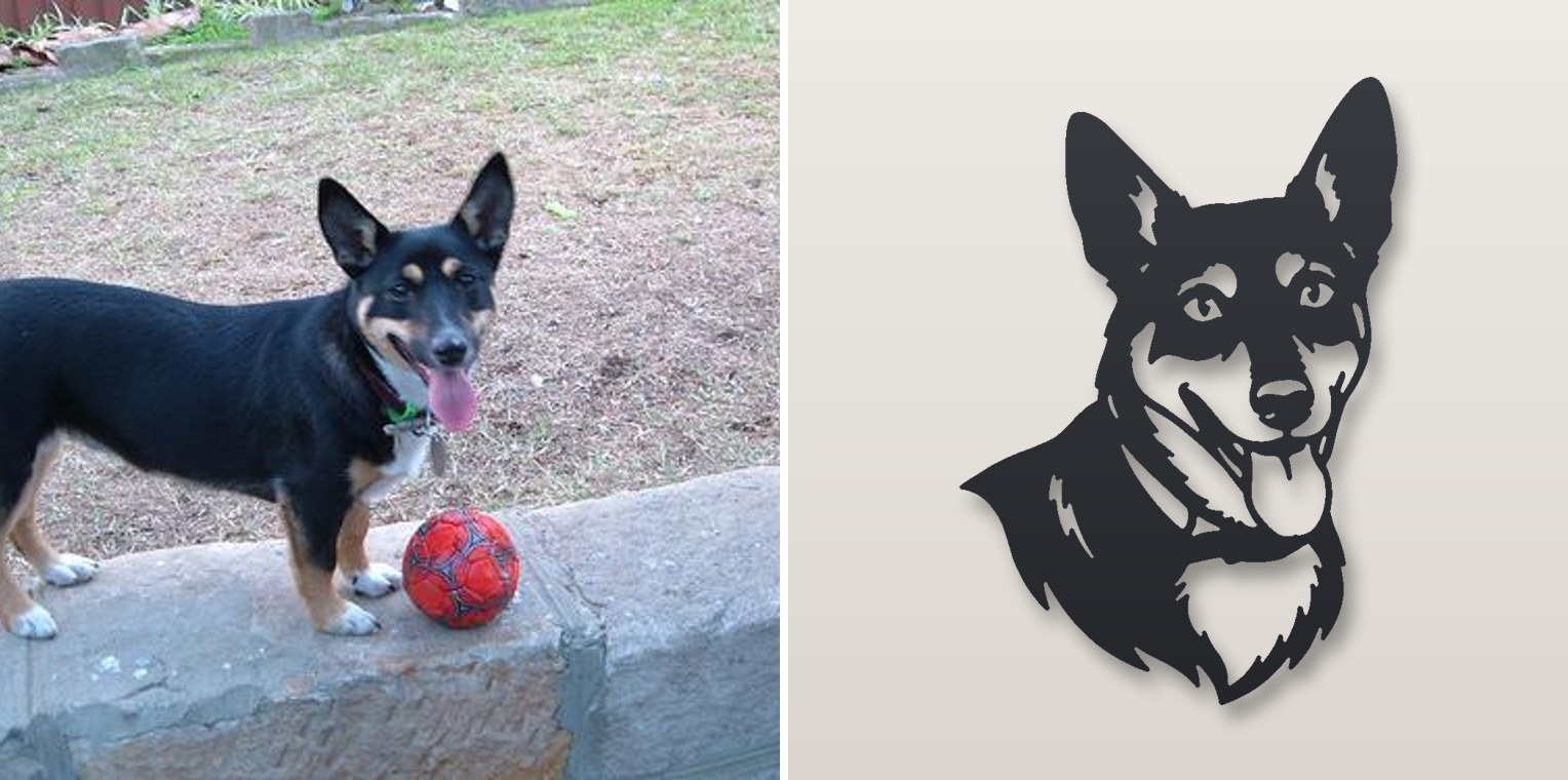 Headshot — photo and finished steel sign