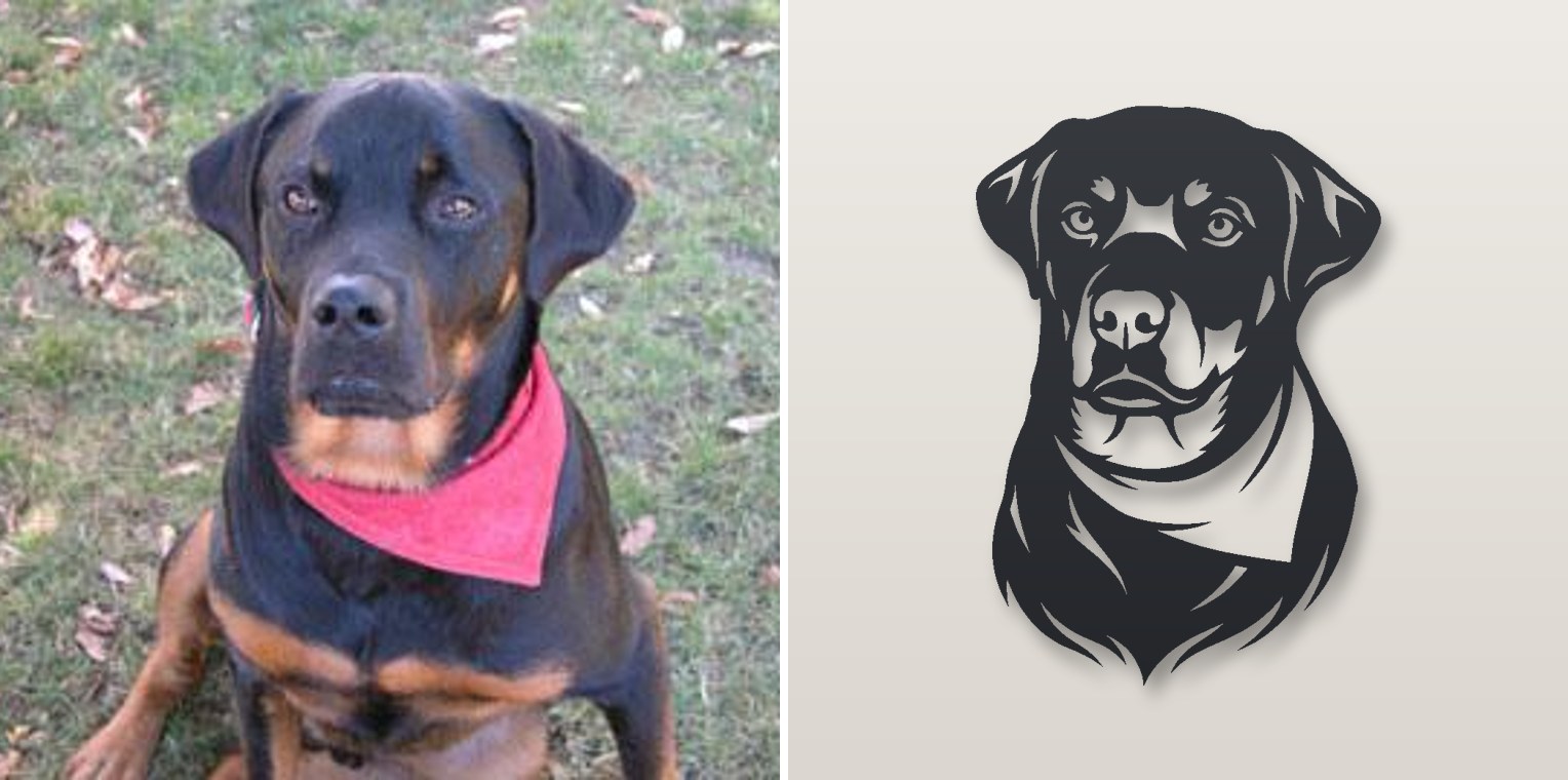 Headshot — photo and finished steel sign