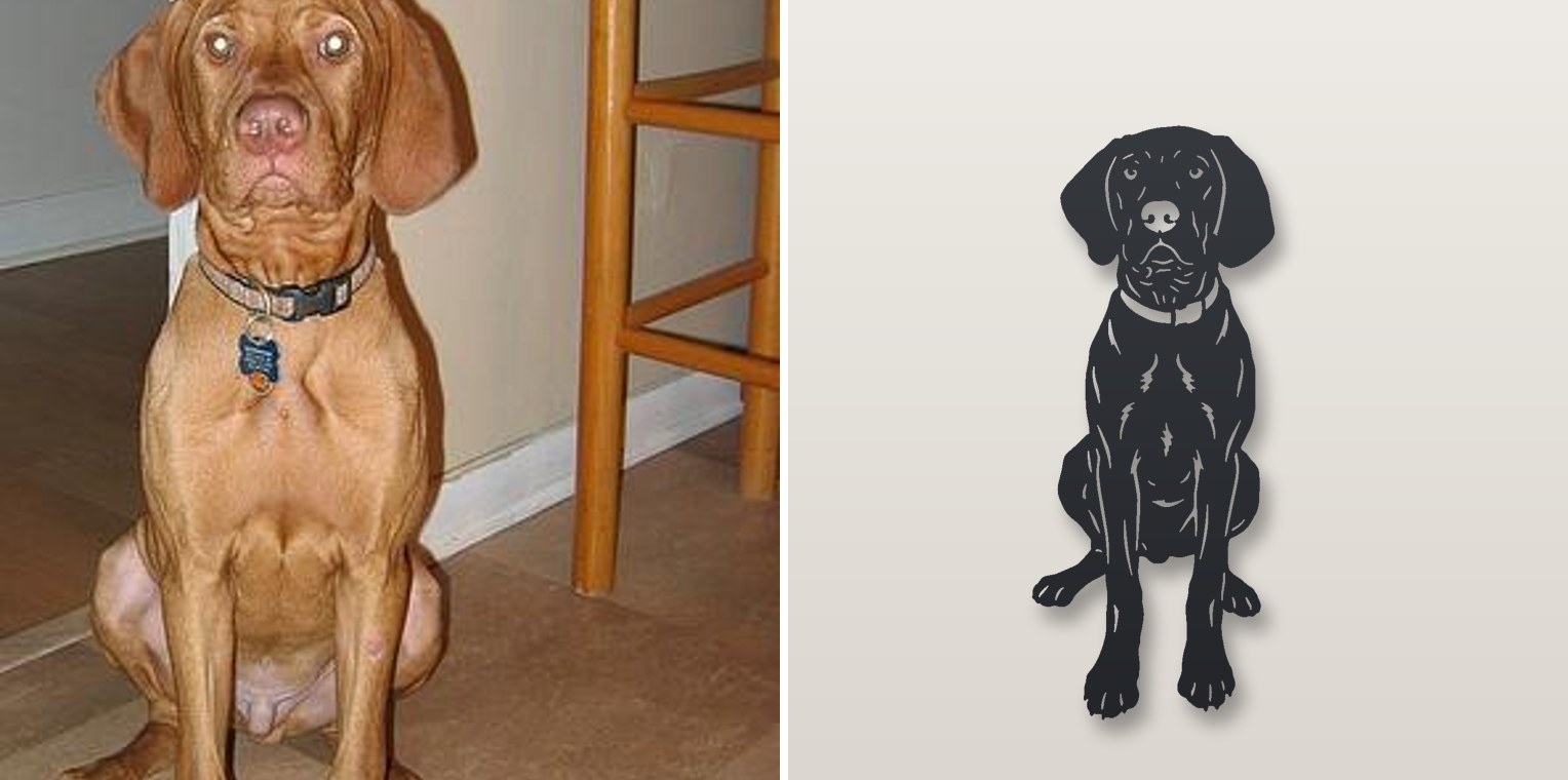 Sitting — photo and finished steel sign